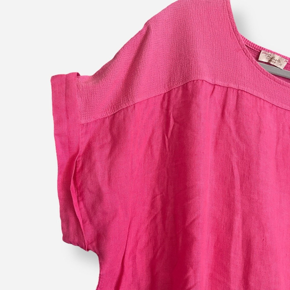 Bellambra Linen Women's Top Blouse Italy‎ Lagenlook Plus Size 3X Pink - Picture 6 of 7